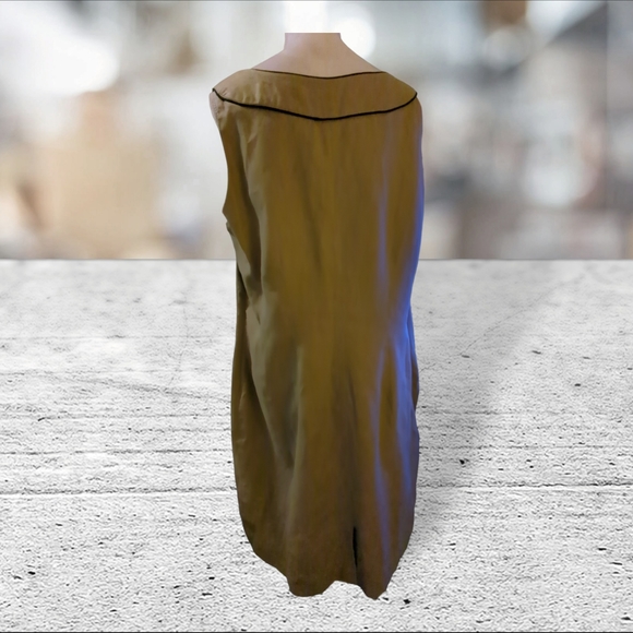 Vintage CAROLE LITTLE beige linen dress size 20 - Picture 6 of 12